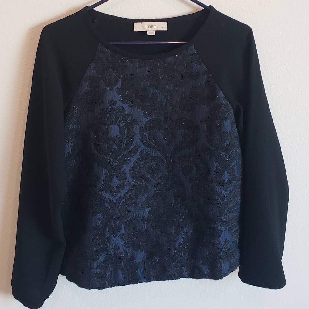 Damask Pattern Pullover Sweater - image 1